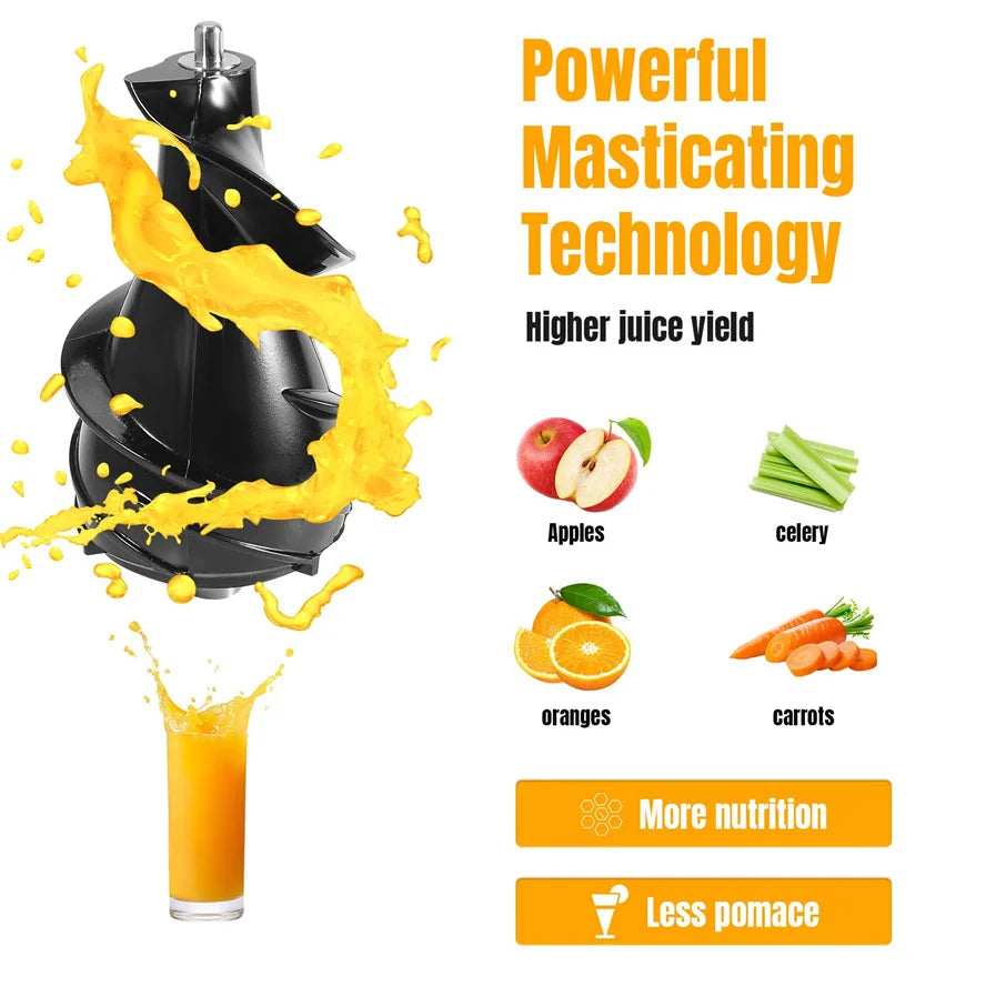 Elektrische Slow Juicer Maschine – Saftpressgerät für Obst und Gemüse
