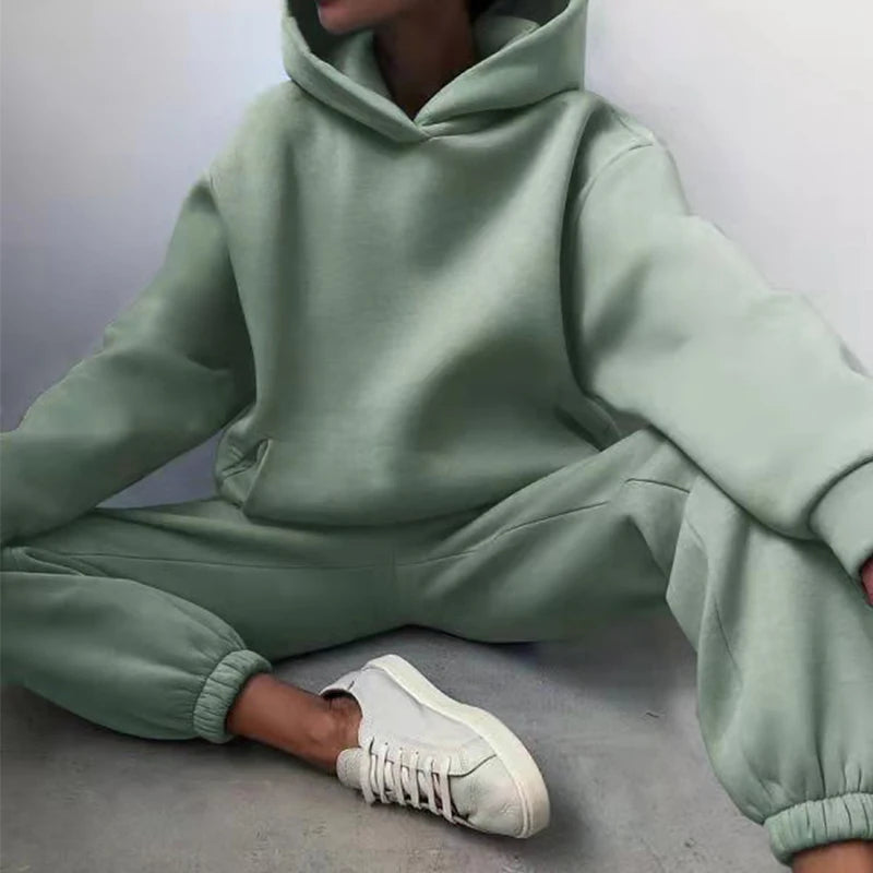 Damen Tracksuit Sportanzug Casual Hoodie Sweatshirt und Jogginghose Harajuku Kleidung