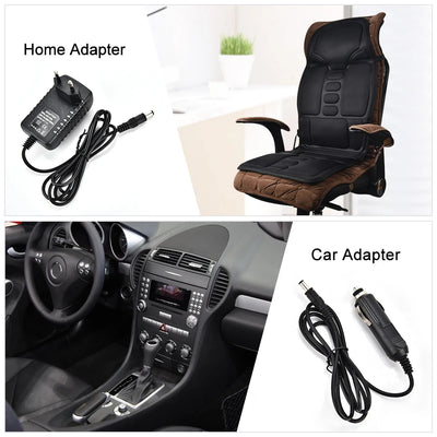 Elektrisches Massagekissen mit Wärme und Vibration – Rückenmassageauflage für Auto, Zuhause und Büro
