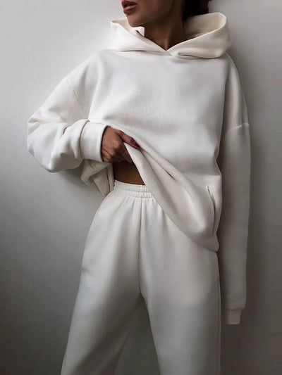 Damen Tracksuit Sportanzug Casual Hoodie Sweatshirt und Jogginghose Harajuku Kleidung
