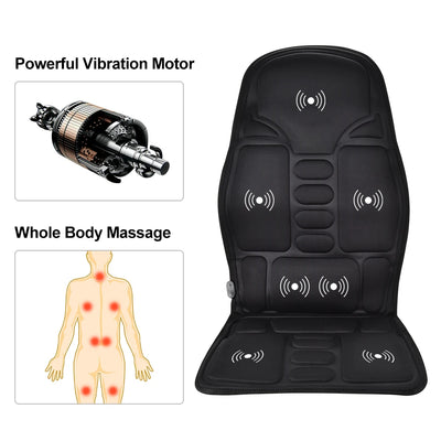 Elektrisches Massagekissen mit Wärme und Vibration – Rückenmassageauflage für Auto, Zuhause und Büro