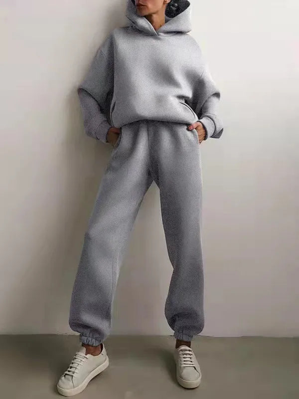 Damen Tracksuit Sportanzug Casual Hoodie Sweatshirt und Jogginghose Harajuku Kleidung