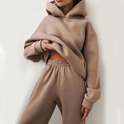 Damen Tracksuit Sportanzug Casual Hoodie Sweatshirt und Jogginghose Harajuku Kleidung