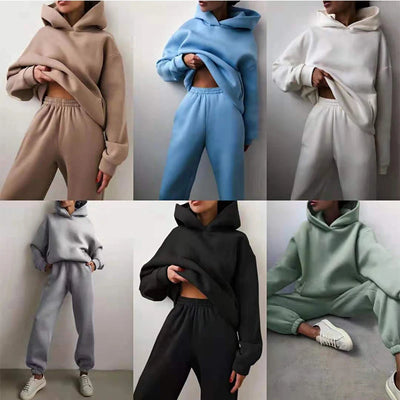 Damen Tracksuit Sportanzug Casual Hoodie Sweatshirt und Jogginghose Harajuku Kleidung