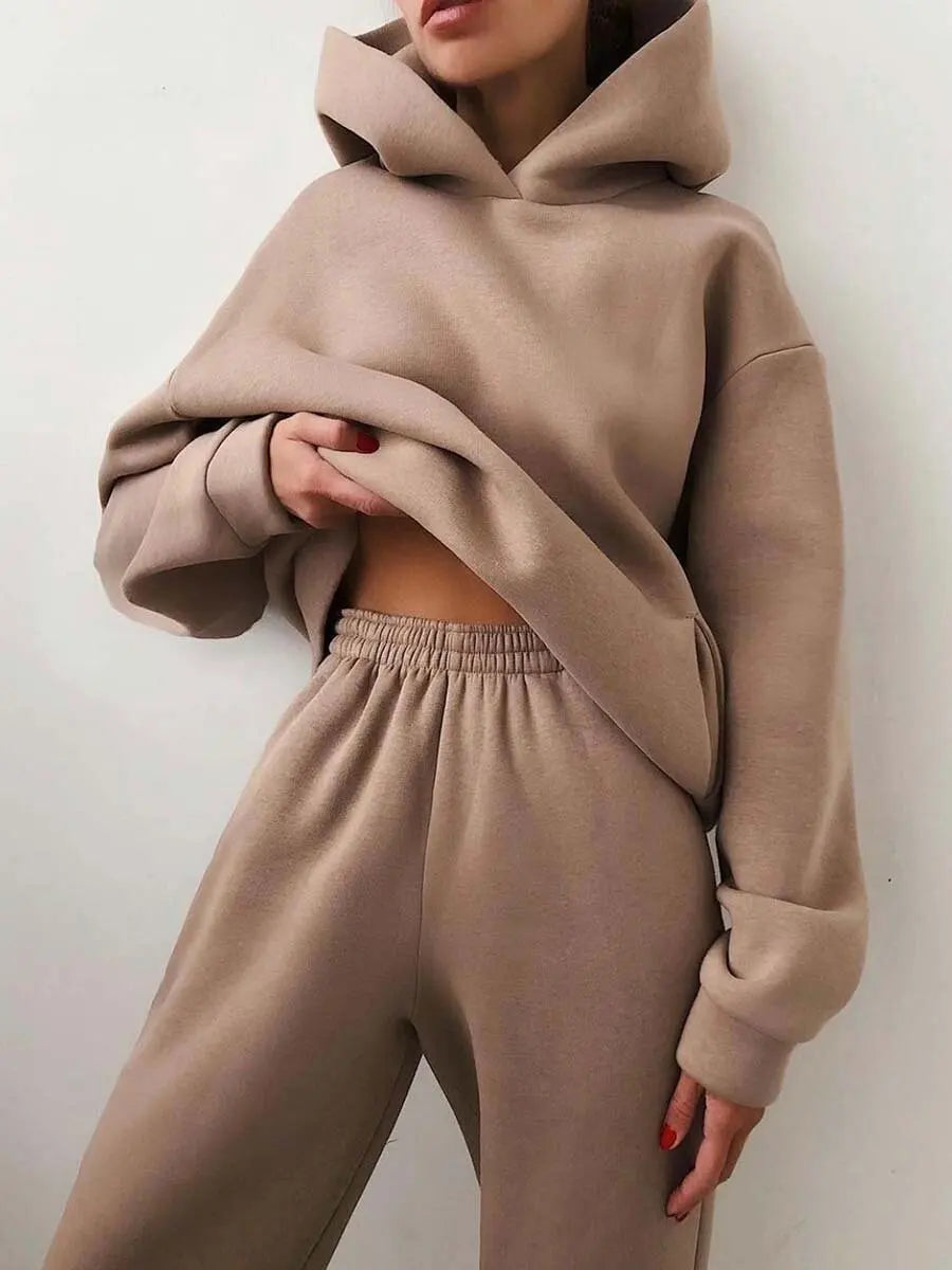 Damen Tracksuit Sportanzug Casual Hoodie Sweatshirt und Jogginghose Harajuku Kleidung