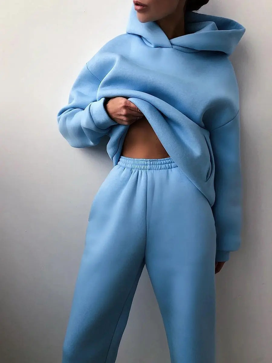 Damen Tracksuit Sportanzug Casual Hoodie Sweatshirt und Jogginghose Harajuku Kleidung