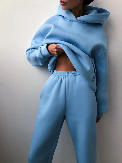Damen Tracksuit Sportanzug Casual Hoodie Sweatshirt und Jogginghose Harajuku Kleidung