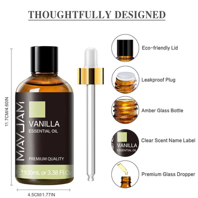 MAYJAM 100ML Ätherisches Öl – Vanille, Lavendel, Minze, Bergamot & Rose für Diffusor & Luftbefeuchter