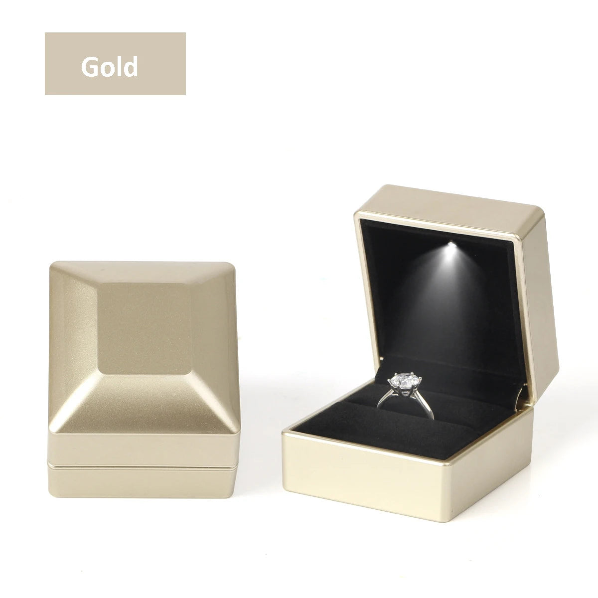 Luxuriöse LED-Schmuckbox für Ringe und Anhänger – Perfekt für Verlobung & Hochzeit