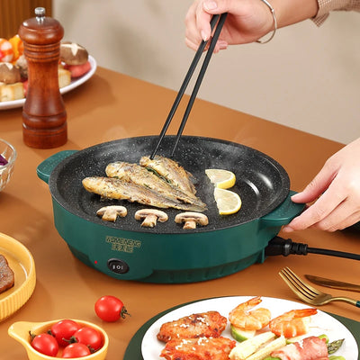 Elektrischer MultiCooker Bratpfanne 220V Antihaft-Kochmaschine für Steak, Fisch, Omelett & Grill