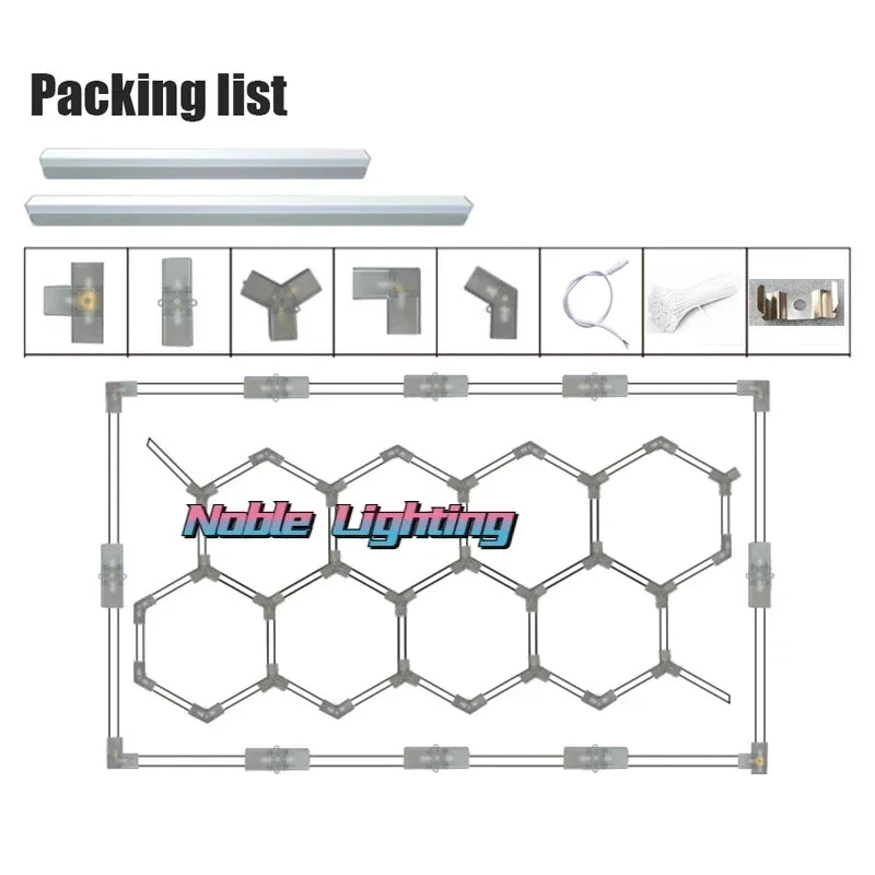 Hexagon LED-Licht für Garage & Werkstatt – Effiziente Wabenleuchte, individuell anpassbar