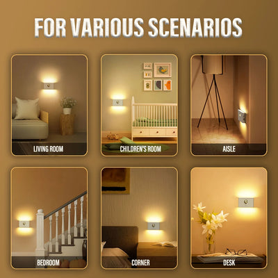 LED Induktions-Nachtlicht Wireless USB-Aufladung Bewegungsmelder Wandlicht für Schlafzimmer Flur Schrank Bad