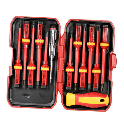 13-teiliges Isoliertes Schraubenzieher-Set 1000V mit Magnetischen Bits – Elektriker Reparaturwerkzeug Kit