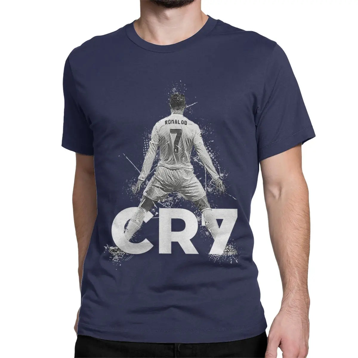 Cristiano Ronaldo CR7 T-Shirt Herren Damen Pure Baumwolle Rundhals Kurzarm 6XL