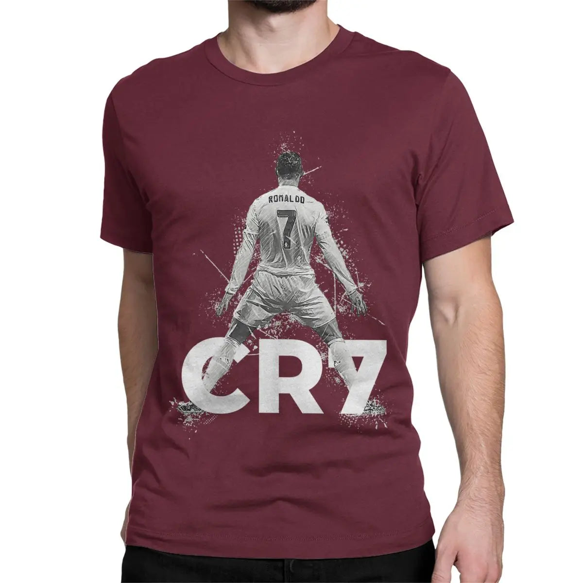 Cristiano Ronaldo CR7 T-Shirt Herren Damen Pure Baumwolle Rundhals Kurzarm 6XL