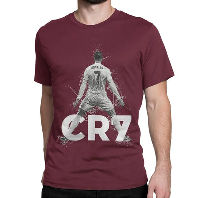 Cristiano Ronaldo CR7 T-Shirt Herren Damen Pure Baumwolle Rundhals Kurzarm 6XL