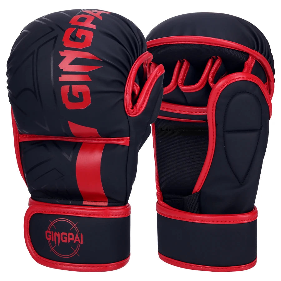 Professionelle MMA-Boxhandschuhe Halbfinger Karate Muay Thai PU Kinder & Erwachsene