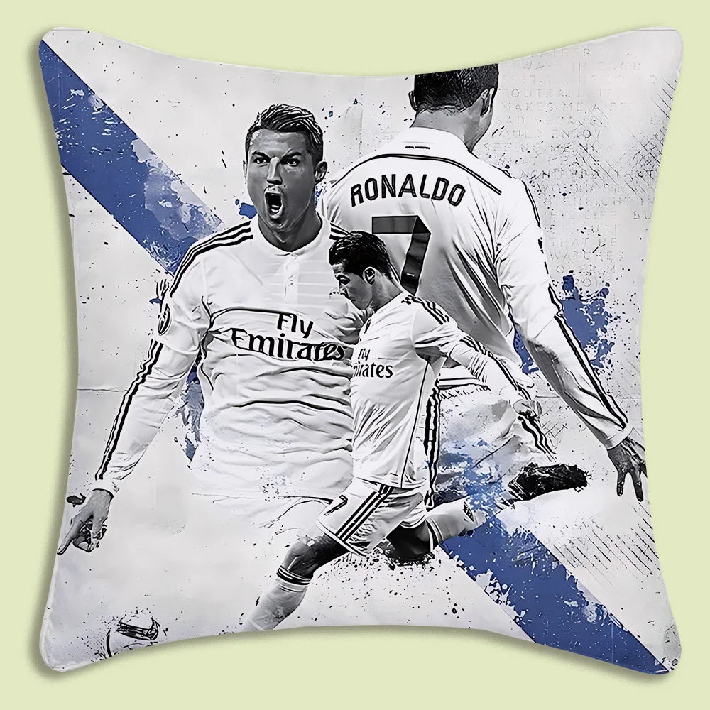 CR7 Kissenbezug | Cartoon Cristiano Ronaldo | Doppelseitig bedruckt | Kuscheliger Sofabezug