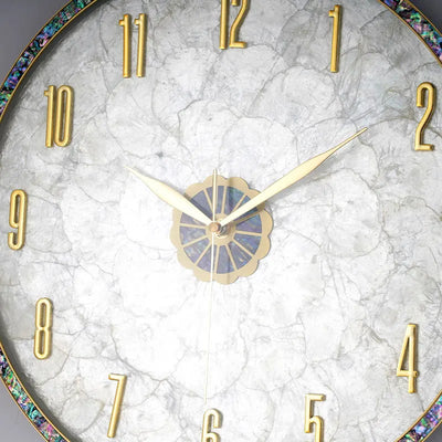 Neue Stille Wanduhr: Luxuriöse High-End Wohnzimmerei mit Muschel-Design