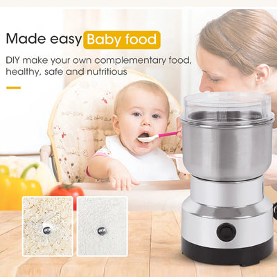 Mini Elektrischer Grinder 300ml, Feinzerkleinerer für Baby-Nahrung, Kaffee, Gewürze und Getreide – 2/4 Klingen