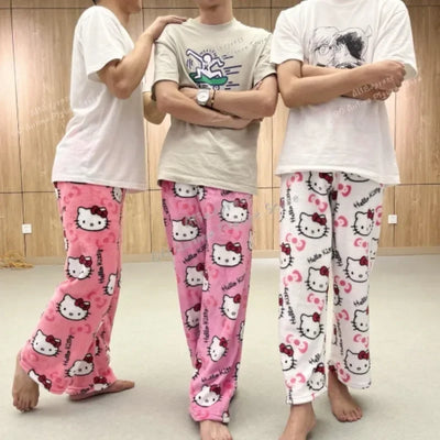 Sanrio Hello Kitty Herbst-Pyjama 2024 – Kawaii Flanell-Hose