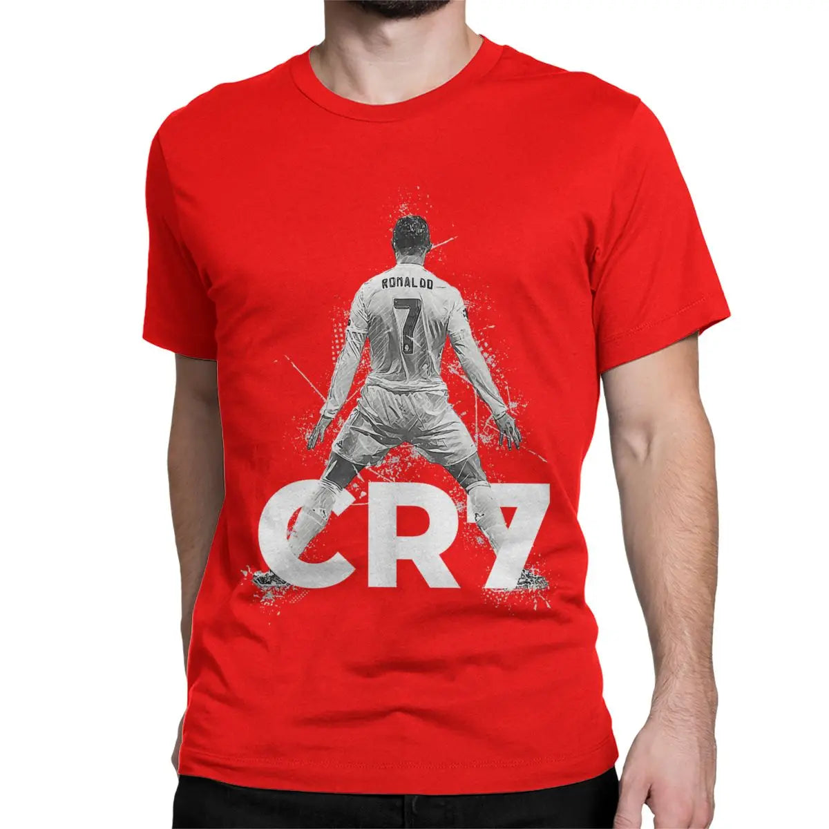 Cristiano Ronaldo CR7 T-Shirt Herren Damen Pure Baumwolle Rundhals Kurzarm 6XL