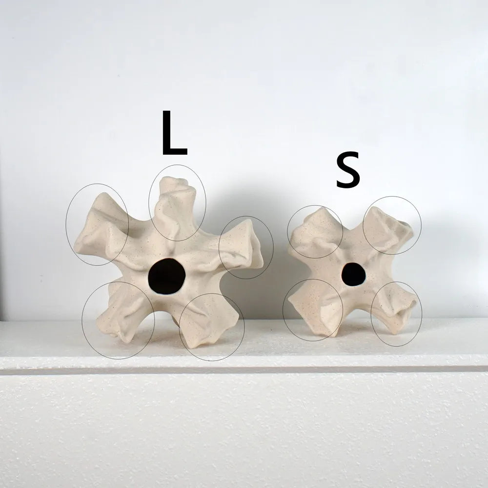 CAPIRON Ceramic Coral Vase Nordic Art Beige Matte Container für Blumen Pampasgras Wohnzimmer Tischdekoration