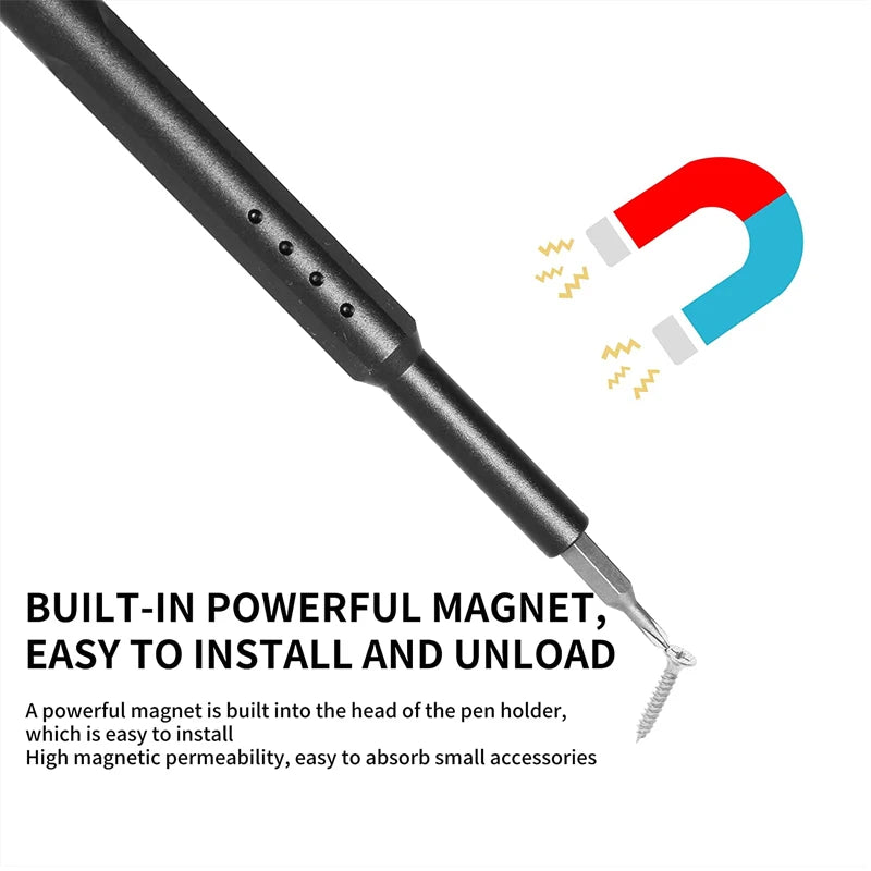 Präzisions-Schraubenzieher Set 8-in-1 für Handy, Uhr, Laptop – Magnetische Torx, Hex, Phillips Bits