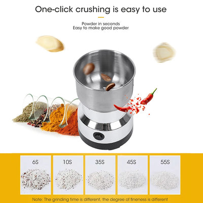 Mini Elektrischer Grinder 300ml, Feinzerkleinerer für Baby-Nahrung, Kaffee, Gewürze und Getreide – 2/4 Klingen