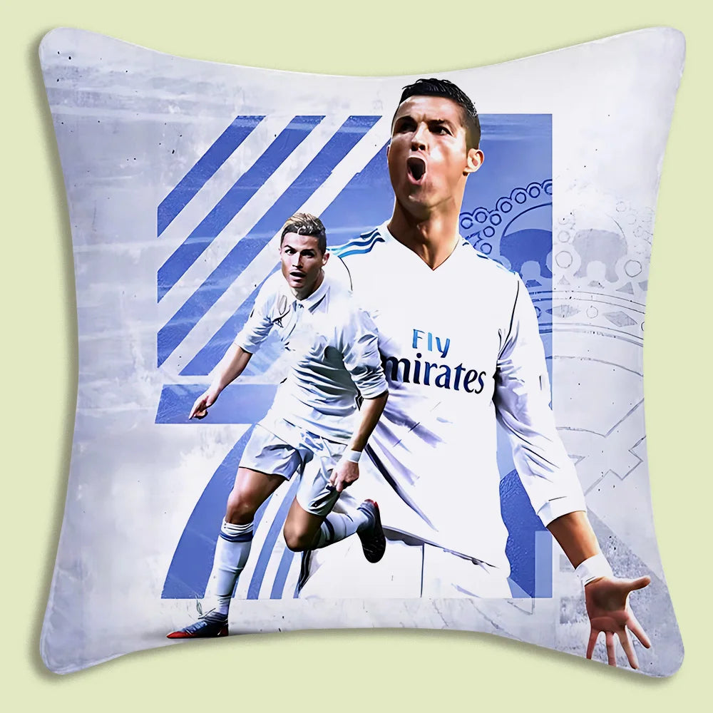 CR7 Kissenbezug | Cartoon Cristiano Ronaldo | Doppelseitig bedruckt | Kuscheliger Sofabezug