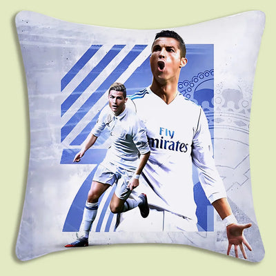 CR7 Kissenbezug | Cartoon Cristiano Ronaldo | Doppelseitig bedruckt | Kuscheliger Sofabezug