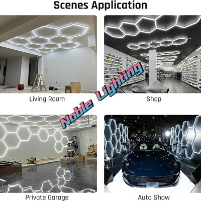 Hexagon LED-Licht für Garage & Werkstatt – Effiziente Wabenleuchte, individuell anpassbar
