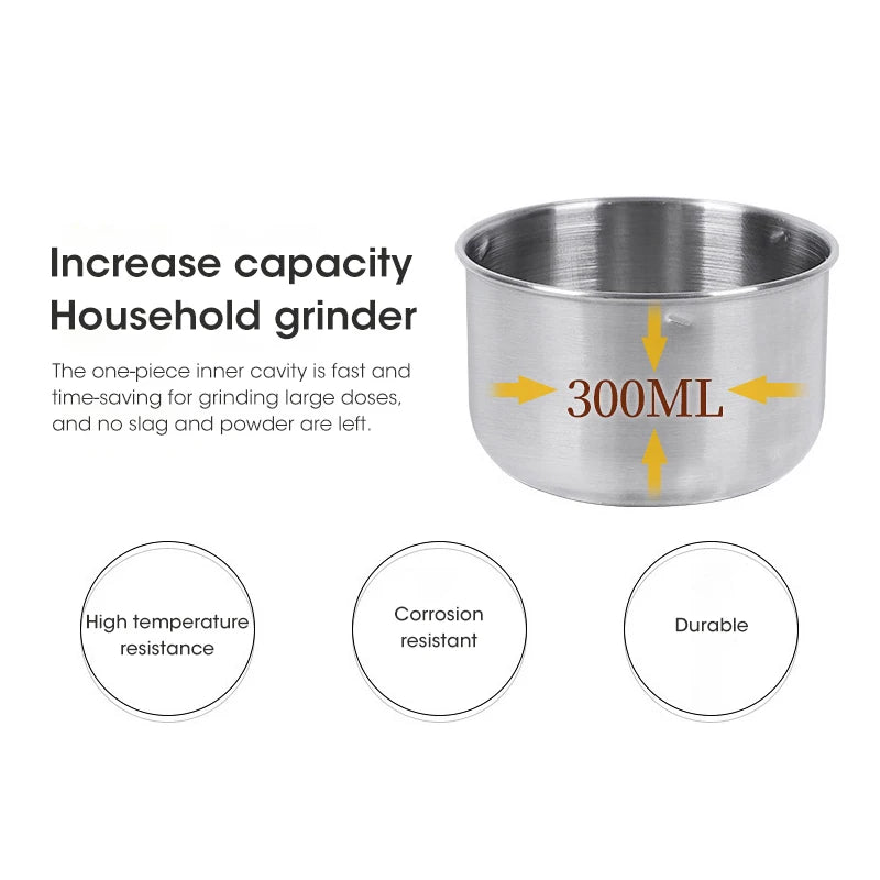 Mini Elektrischer Grinder 300ml, Feinzerkleinerer für Baby-Nahrung, Kaffee, Gewürze und Getreide – 2/4 Klingen