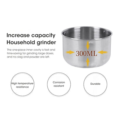 Mini Elektrischer Grinder 300ml, Feinzerkleinerer für Baby-Nahrung, Kaffee, Gewürze und Getreide – 2/4 Klingen