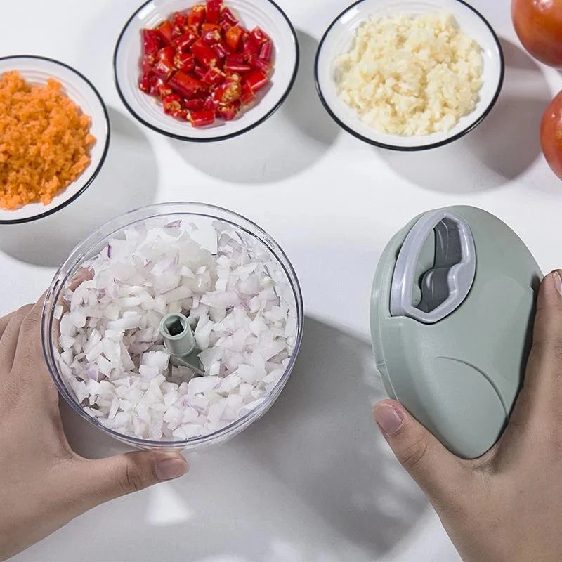 500/900ML Handlicher Zerkleinerer – Manueller Seilzug für Knoblauch, Zwiebeln & Salate
