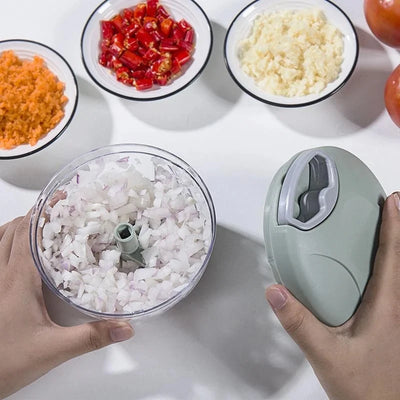 500/900ML Handlicher Zerkleinerer – Manueller Seilzug für Knoblauch, Zwiebeln & Salate