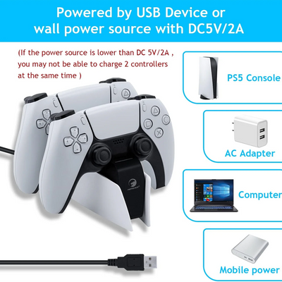 PS5 Controller Lade station mit Dual-Schnellladung Dock und LED-Anzeige für DualSense Wireless Controller
