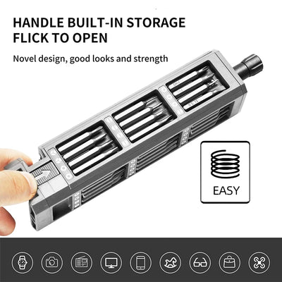 Präzisions-Schraubenzieher Set 8-in-1 für Handy, Uhr, Laptop – Magnetische Torx, Hex, Phillips Bits