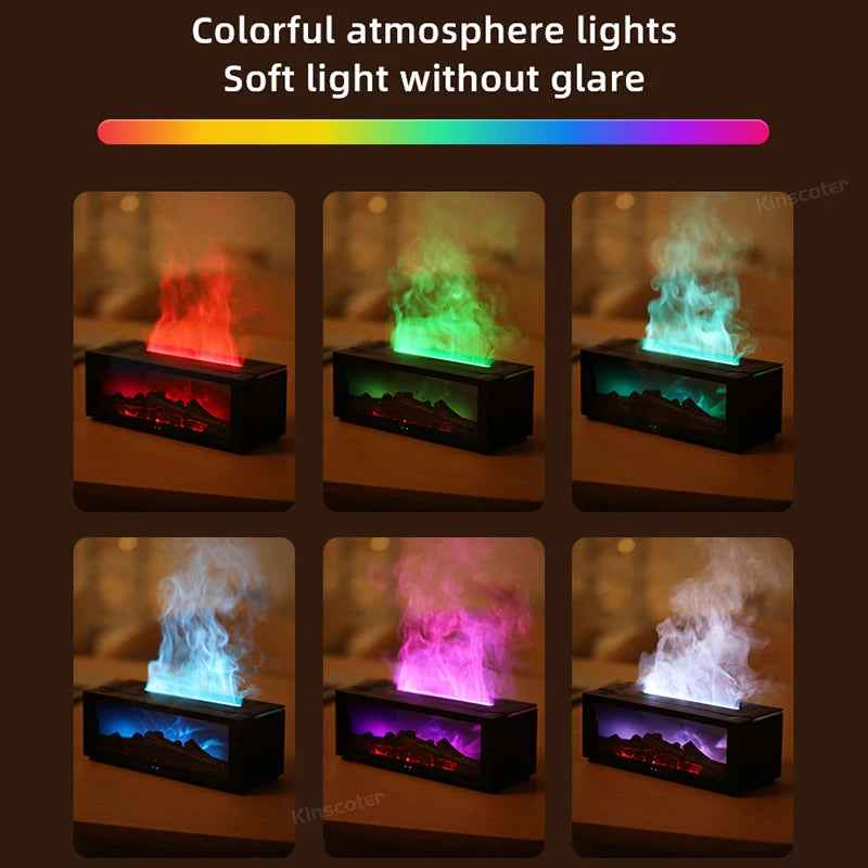 Kamin-Aroma-Diffusor – Kreativer Flammen-Luftbefeuchter mit Fernbedienung & LED-Kaminlicht