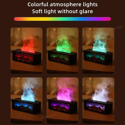 Kamin-Aroma-Diffusor – Kreativer Flammen-Luftbefeuchter mit Fernbedienung & LED-Kaminlicht