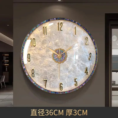 Neue Stille Wanduhr: Luxuriöse High-End Wohnzimmerei mit Muschel-Design
