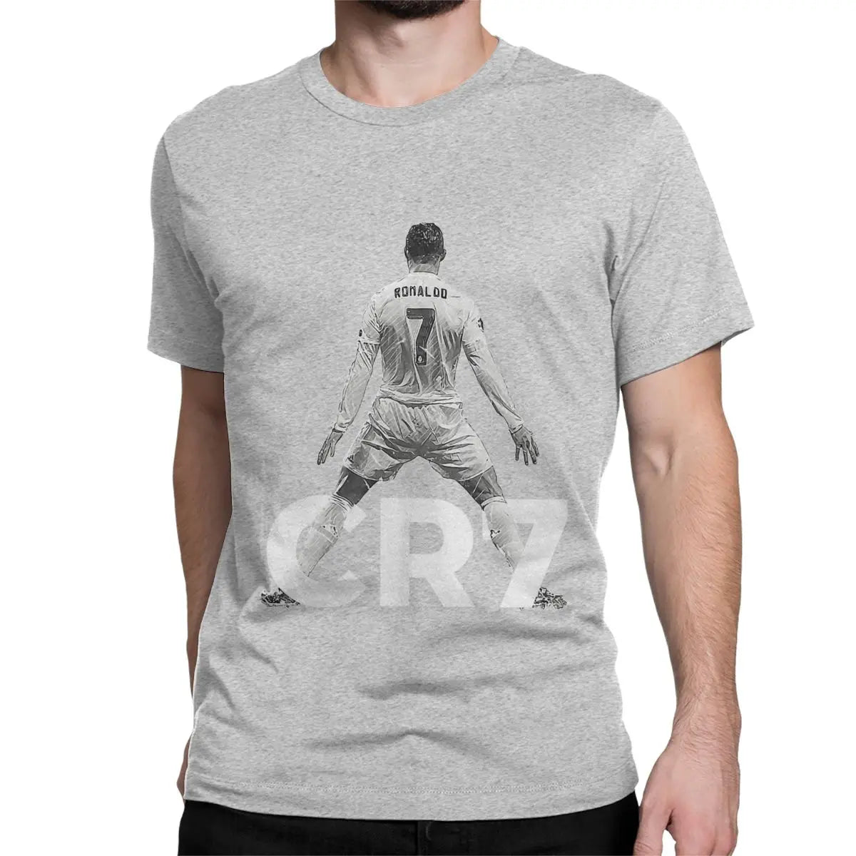 Cristiano Ronaldo CR7 T-Shirt Herren Damen Pure Baumwolle Rundhals Kurzarm 6XL