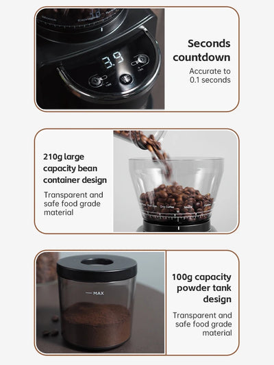 HiBREW Elektrische Kaffeemühle – Automatisch, 31 Mahlgrade, Sichtbarer Bohnenbehälter