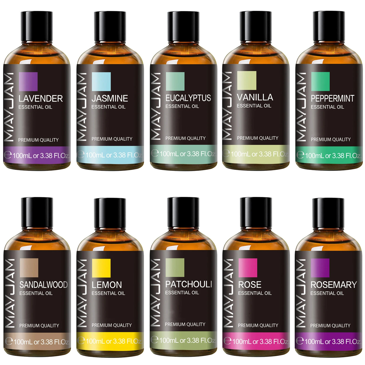 MAYJAM 100ML Ätherisches Öl – Vanille, Lavendel, Minze, Bergamot & Rose für Diffusor & Luftbefeuchter