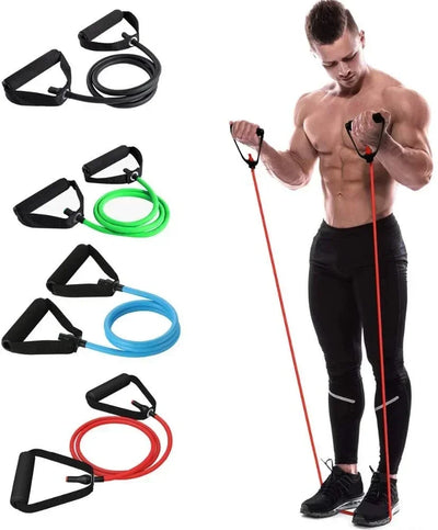 3-Level Widerstands-Yoga-Bänder mit Griffen – Gummitube für Fitness & Muskeltraining