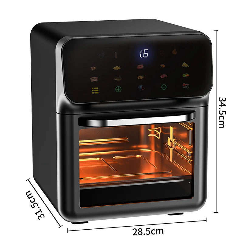 10L Heißluftfritteuse mit großer Kapazität, automatischer Haushalts-Küchenofen mit 360° Umluftbacken.