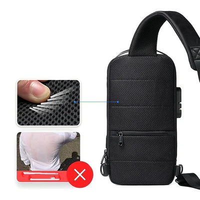 Herren USB Anti-Diebstahl Umhängetasche wasserdichte Oxford Schultertasche