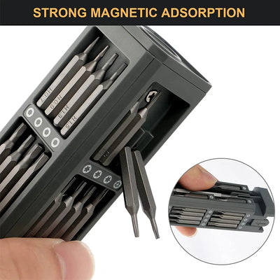 Präzisions-Schraubenzieher Set 8-in-1 für Handy, Uhr, Laptop – Magnetische Torx, Hex, Phillips Bits