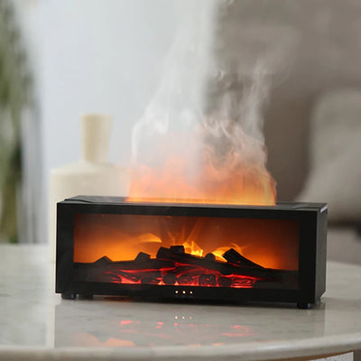 Kamin-Aroma-Diffusor – Kreativer Flammen-Luftbefeuchter mit Fernbedienung & LED-Kaminlicht
