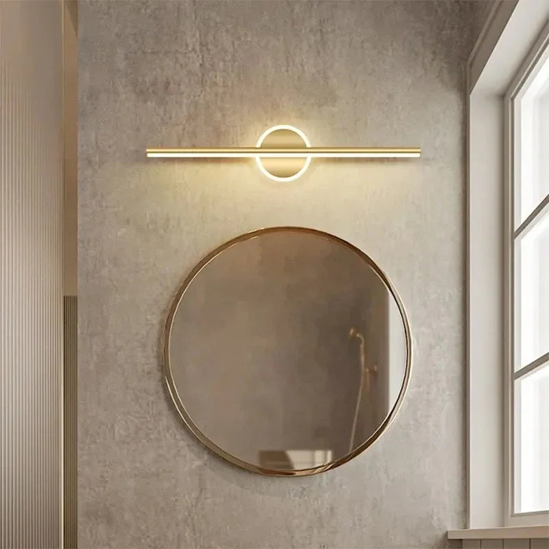 Moderne LED-Wandleuchte Schwarz Gold Spiegellicht Badezimmer Dresser Leuchte